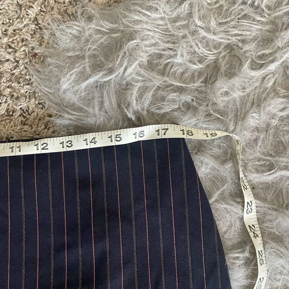 Express Navy & Orange Pinstripe Women's Skirt